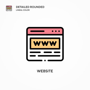 Web sitesi vektör simgesi. Modern vektör illüstrasyon kavramları. Düzenlemesi ve kişiselleştirmesi kolay.