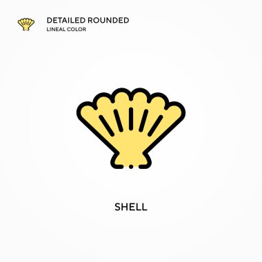 Kabuk vektör simgesi. Modern vektör illüstrasyon kavramları. Düzenlemesi ve kişiselleştirmesi kolay.