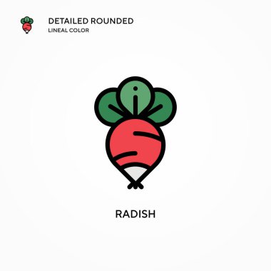 Turp vektör simgesi. Modern vektör illüstrasyon kavramları. Düzenlemesi ve kişiselleştirmesi kolay.