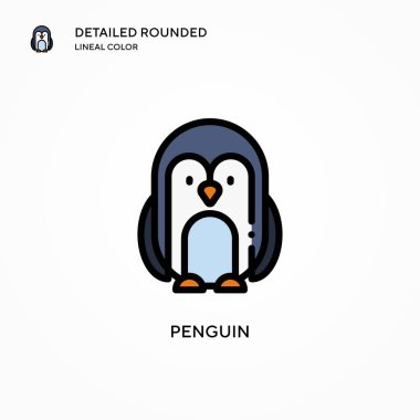 Penguen vektör simgesi. Modern vektör illüstrasyon kavramları. Düzenlemesi ve kişiselleştirmesi kolay.