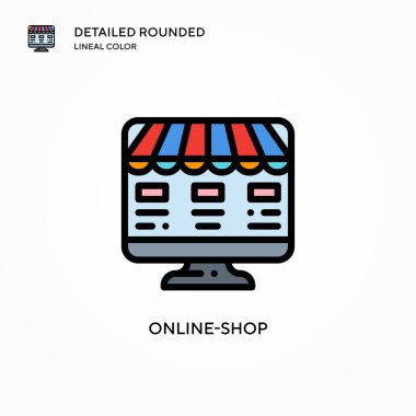 Çevrimiçi vektör simgesi. Modern vektör illüstrasyon kavramları. Düzenlemesi ve kişiselleştirmesi kolay.