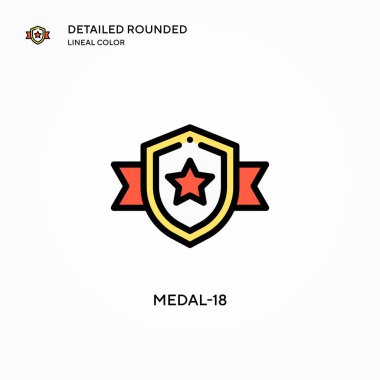 Madalya-18 vektör simgesi. Modern vektör illüstrasyon kavramları. Düzenlemesi ve kişiselleştirmesi kolay.