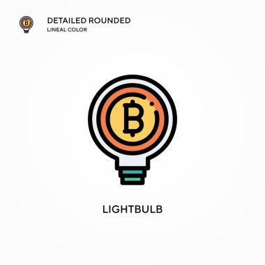Ampul vektör simgesi. Modern vektör illüstrasyon kavramları. Düzenlemesi ve kişiselleştirmesi kolay.