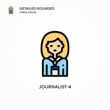 Gazeteci-4 vektör simgesi. Modern vektör illüstrasyon kavramları. Düzenlemesi ve kişiselleştirmesi kolay.