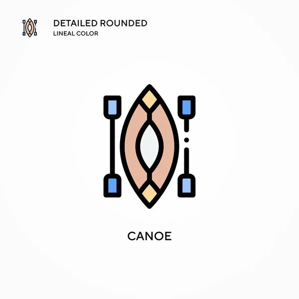 Canoe vector icon. Modern vector illustration concepts. Easy to edit and customize.