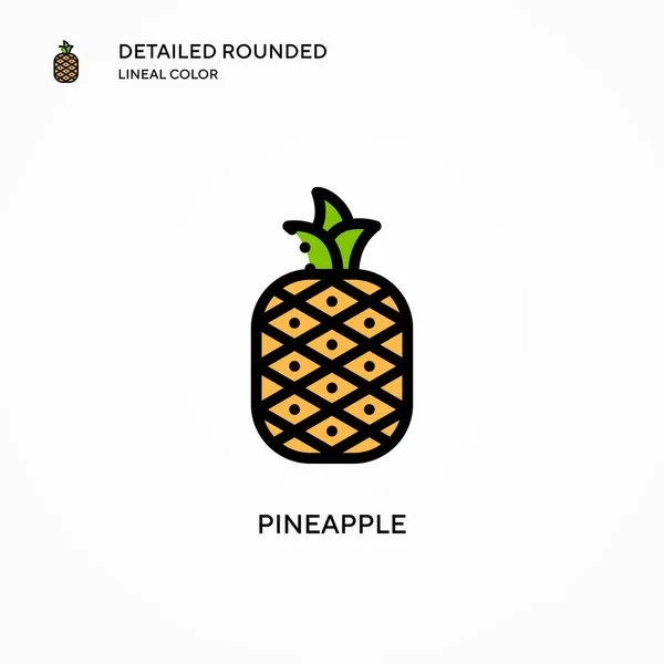 Pineapple Vector Icon Modern Vector Illustration Concepts Easy Edit Customize — Stock Vector