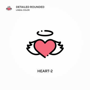 Kalp-2 vektör simgesi. Modern vektör illüstrasyon kavramları. Düzenlemesi ve kişiselleştirmesi kolay.