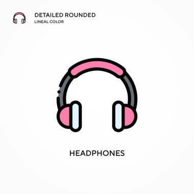 Kulaklık vektör simgesi. Modern vektör illüstrasyon kavramları. Düzenlemesi ve kişiselleştirmesi kolay.