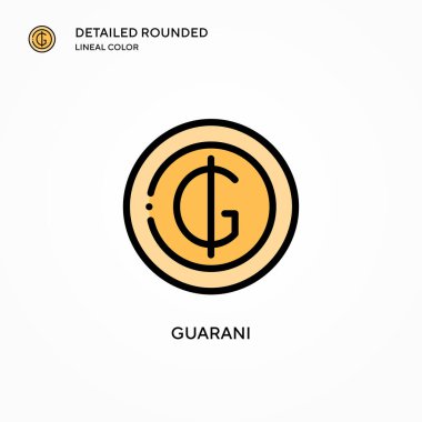 Guarani vektör simgesi. Modern vektör illüstrasyon kavramları. Düzenlemesi ve kişiselleştirmesi kolay.