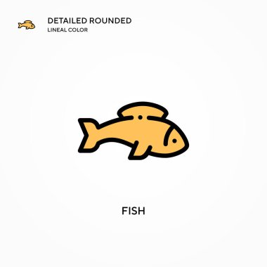 Balık vektör simgesi. Modern vektör illüstrasyon kavramları. Düzenlemesi ve kişiselleştirmesi kolay.