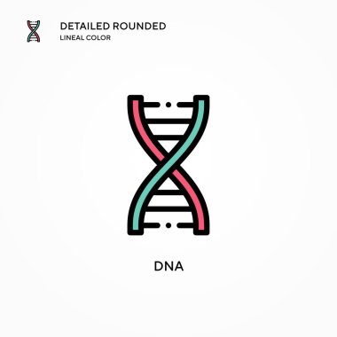 DNA vektör simgesi. Modern vektör illüstrasyon kavramları. Düzenlemesi ve kişiselleştirmesi kolay.