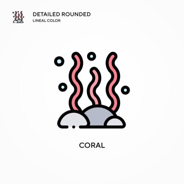 Mercan vektör simgesi. Modern vektör illüstrasyon kavramları. Düzenlemesi ve kişiselleştirmesi kolay.