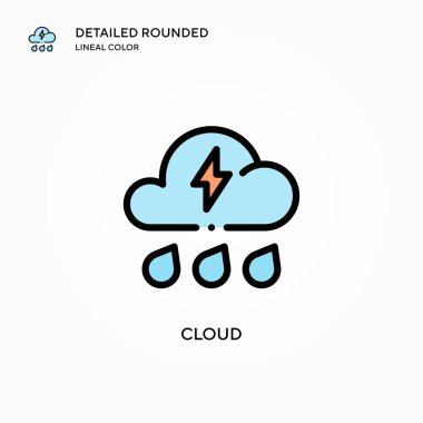 Bulut vektör simgesi. Modern vektör illüstrasyon kavramları. Düzenlemesi ve kişiselleştirmesi kolay.
