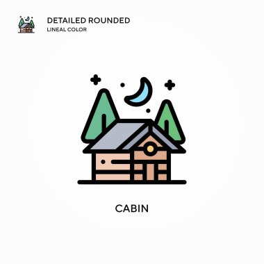 Kabin vektör simgesi. Modern vektör illüstrasyon kavramları. Düzenlemesi ve kişiselleştirmesi kolay.