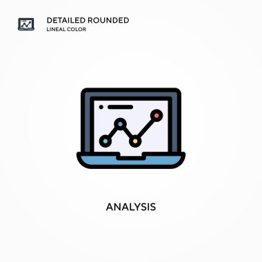 Analiz vektör simgesi. Modern vektör illüstrasyon kavramları. Düzenlemesi ve kişiselleştirmesi kolay.