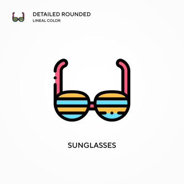 Güneş gözlüğü vektör simgesi. Modern vektör illüstrasyon kavramları. Düzenlemesi ve kişiselleştirmesi kolay.