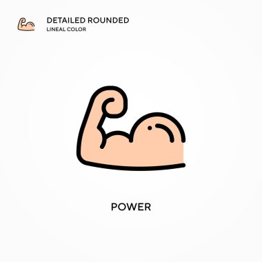 Güç vektör simgesi. Modern vektör illüstrasyon kavramları. Düzenlemesi ve kişiselleştirmesi kolay.