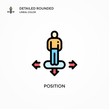 Konum vektör simgesi. Modern vektör illüstrasyon kavramları. Düzenlemesi ve kişiselleştirmesi kolay.