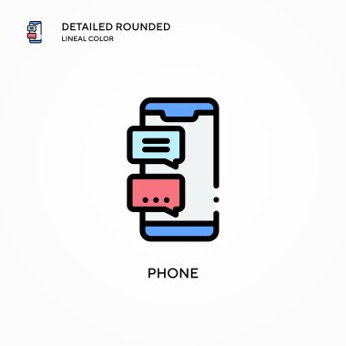 Telefon vektör simgesi. Modern vektör illüstrasyon kavramları. Düzenlemesi ve kişiselleştirmesi kolay.