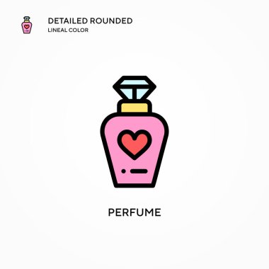 Parfüm vektör simgesi. Modern vektör illüstrasyon kavramları. Düzenlemesi ve kişiselleştirmesi kolay.