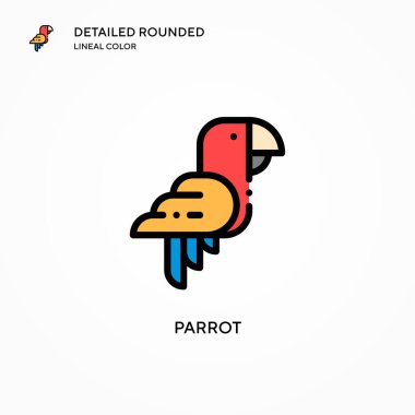Papağan vektör simgesi. Modern vektör illüstrasyon kavramları. Düzenlemesi ve kişiselleştirmesi kolay.