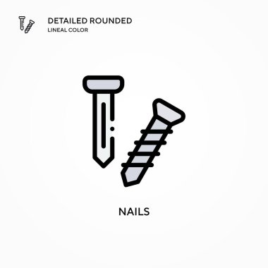 Çivi vektör simgesi. Modern vektör illüstrasyon kavramları. Düzenlemesi ve kişiselleştirmesi kolay.