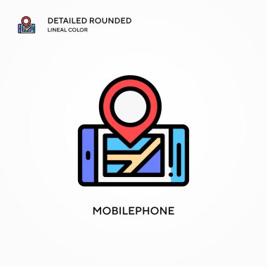 Cep telefonu vektör simgesi. Modern vektör illüstrasyon kavramları. Düzenlemesi ve kişiselleştirmesi kolay.