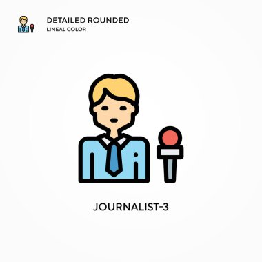 Gazeteci-3 vektör simgesi. Modern vektör illüstrasyon kavramları. Düzenlemesi ve kişiselleştirmesi kolay.