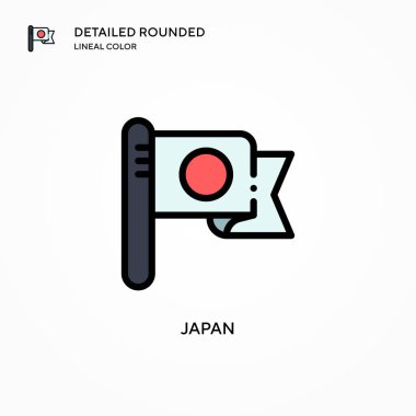 Japonya vektör simgesi. Modern vektör illüstrasyon kavramları. Düzenlemesi ve kişiselleştirmesi kolay.