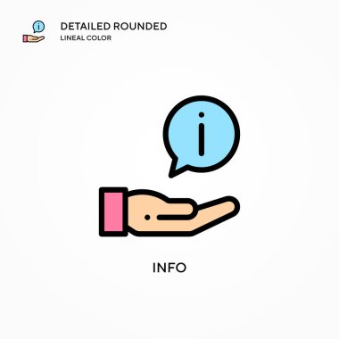 Bilgi vektör simgesi. Modern vektör illüstrasyon kavramları. Düzenlemesi ve kişiselleştirmesi kolay.