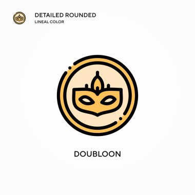 Doubloon vektör simgesi. Modern vektör illüstrasyon kavramları. Düzenlemesi ve kişiselleştirmesi kolay.