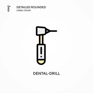 Diş matkabı vektör simgesi. Modern vektör illüstrasyon kavramları. Düzenlemesi ve kişiselleştirmesi kolay.