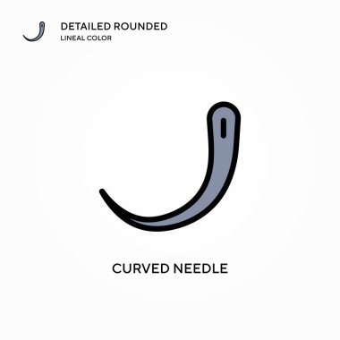 Eğri iğne vektör simgesi. Modern vektör illüstrasyon kavramları. Düzenlemesi ve kişiselleştirmesi kolay.