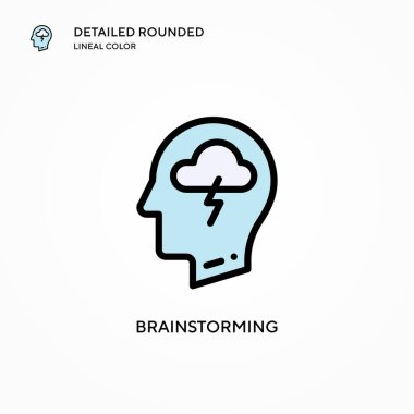 Beyin fırtınası vektör simgesi. Modern vektör illüstrasyon kavramları. Düzenlemesi ve kişiselleştirmesi kolay.