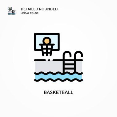 Basketbol vektör ikonu. Modern vektör illüstrasyon kavramları. Düzenlemesi ve kişiselleştirmesi kolay.