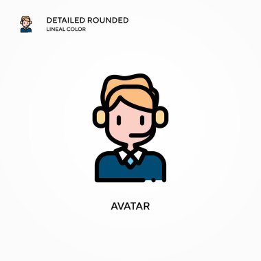 Avatar vektör simgesi. Modern vektör illüstrasyon kavramları. Düzenlemesi ve kişiselleştirmesi kolay.