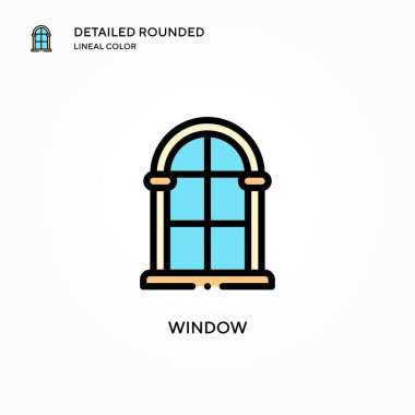 Pencere vektör simgesi. Modern vektör illüstrasyon kavramları. Düzenlemesi ve kişiselleştirmesi kolay.