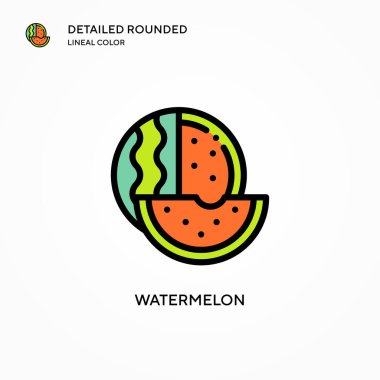 Karpuz vektör simgesi. Modern vektör illüstrasyon kavramları. Düzenlemesi ve kişiselleştirmesi kolay.
