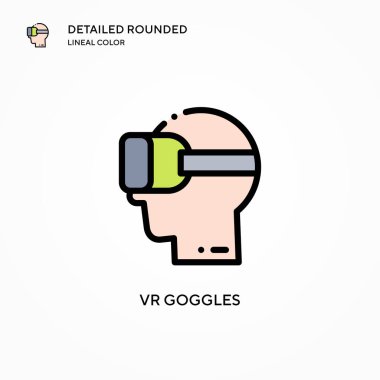 VR gözlükleri vektör simgesi. Modern vektör illüstrasyon kavramları. Düzenlemesi ve kişiselleştirmesi kolay.