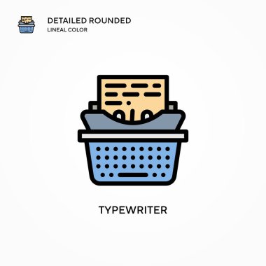 Daktilo vektör simgesi. Modern vektör illüstrasyon kavramları. Düzenlemesi ve kişiselleştirmesi kolay.