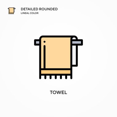 Havlu vektör simgesi. Modern vektör illüstrasyon kavramları. Düzenlemesi ve kişiselleştirmesi kolay.