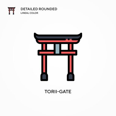 Torii-gate vektör simgesi. Modern vektör illüstrasyon kavramları. Düzenlemesi ve kişiselleştirmesi kolay.