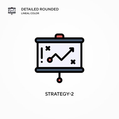 Strateji-2 vektör simgesi. Modern vektör illüstrasyon kavramları. Düzenlemesi ve kişiselleştirmesi kolay.