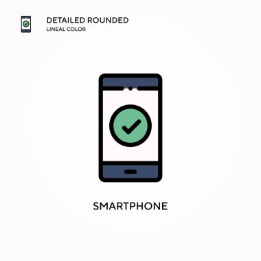 Akıllı telefon vektör simgesi. Modern vektör illüstrasyon kavramları. Düzenlemesi ve kişiselleştirmesi kolay.