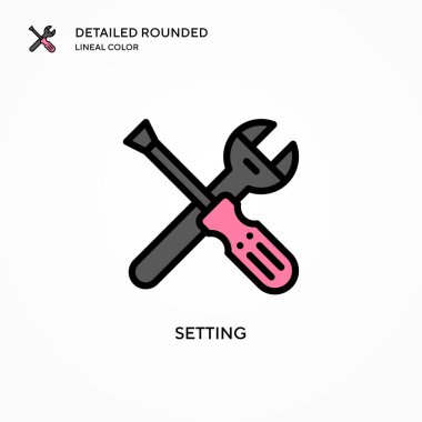 Vektör simgesi ayarlanıyor. Modern vektör illüstrasyon kavramları. Düzenlemesi ve kişiselleştirmesi kolay.