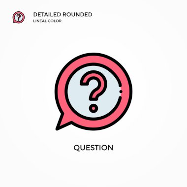 Soru vektör simgesi. Modern vektör illüstrasyon kavramları. Düzenlemesi ve kişiselleştirmesi kolay.