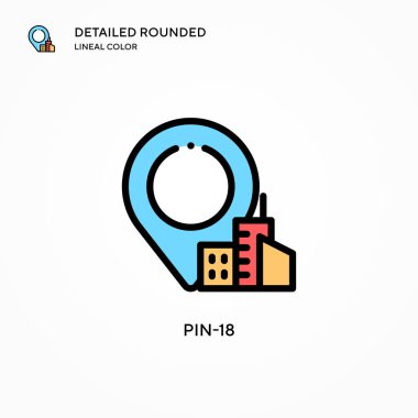 Pin-18 vektör simgesi. Modern vektör illüstrasyon kavramları. Düzenlemesi ve kişiselleştirmesi kolay.