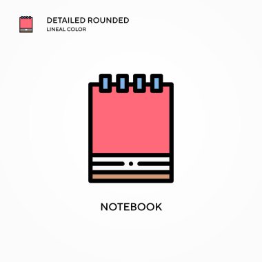 Not defteri vektör simgesi. Modern vektör illüstrasyon kavramları. Düzenlemesi ve kişiselleştirmesi kolay.