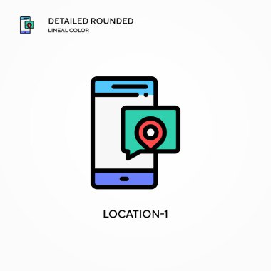 Konum-1 vektör simgesi. Modern vektör illüstrasyon kavramları. Düzenlemesi ve kişiselleştirmesi kolay.
