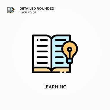 Vektör simgesi öğreniliyor. Modern vektör illüstrasyon kavramları. Düzenlemesi ve kişiselleştirmesi kolay.